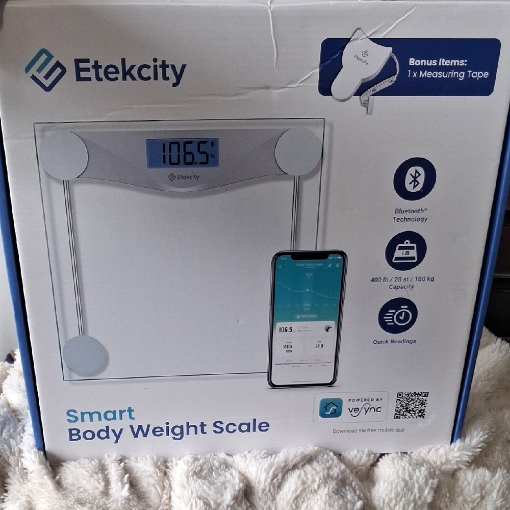 Etekcity Smart Body Weight Scale - Silver